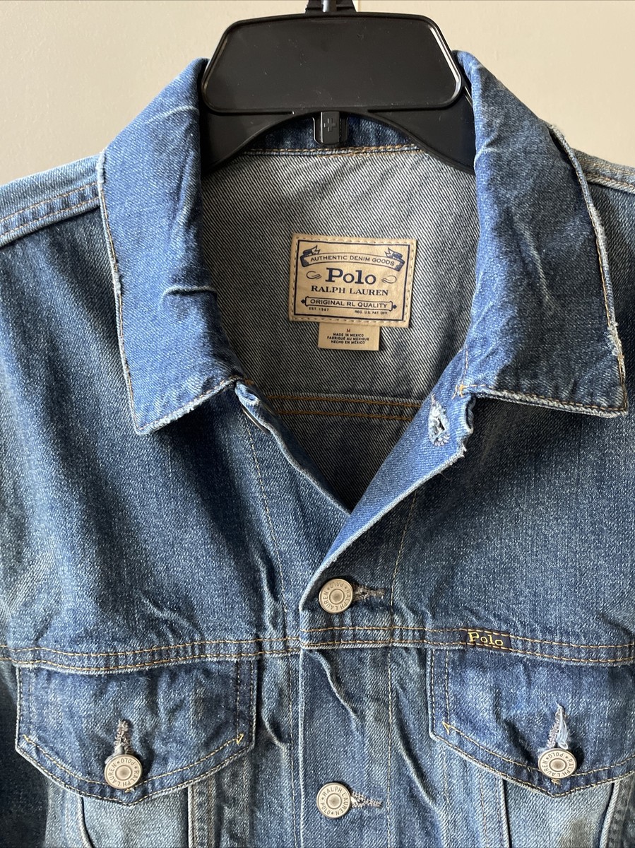 Polo Ralph Lauren Denim Polo Bear Alpine Ski TRUCKER JACKET Men's