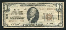 1929 $10 TYII THE FIRST NB OF SCENERY HILL, PA NATIONAL CURRENCY CH. #7262