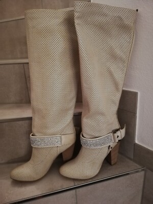 Stiefel Elegant Gr 38 beige creme Vera Pelle