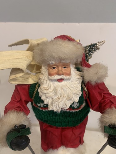 Vintage Weihnachtsmann Figur 1996 Skiing Santa 10" mit OVP Christmas Fantasy RAR - Bild 3 von 24