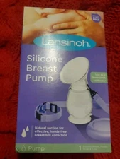 Lansinoh Silicone Manual Breast Pump for Breastmilk With Cap & Strap NIB