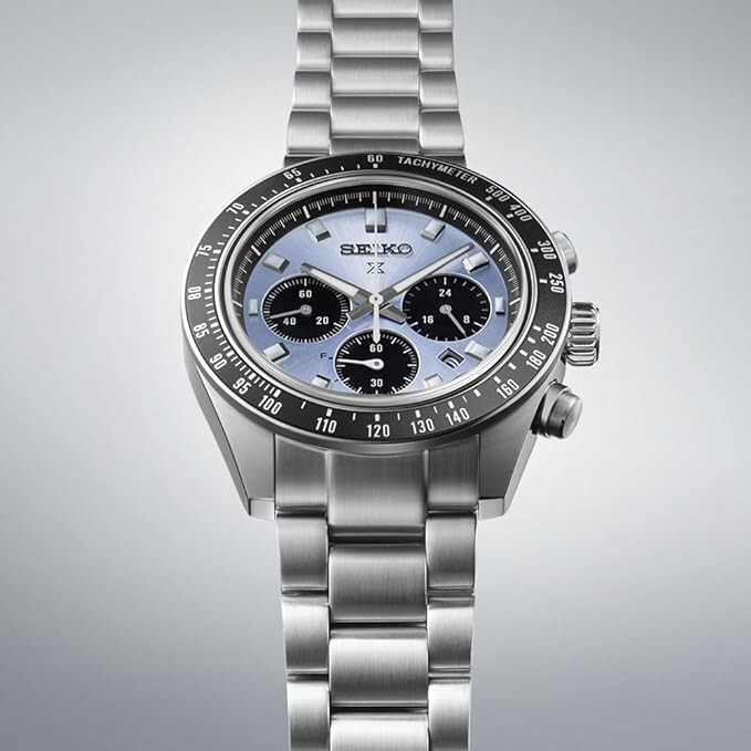 Seiko SBDL109 Prospex SPEEDTIMER Ice Blue Dial Chronograph Solar