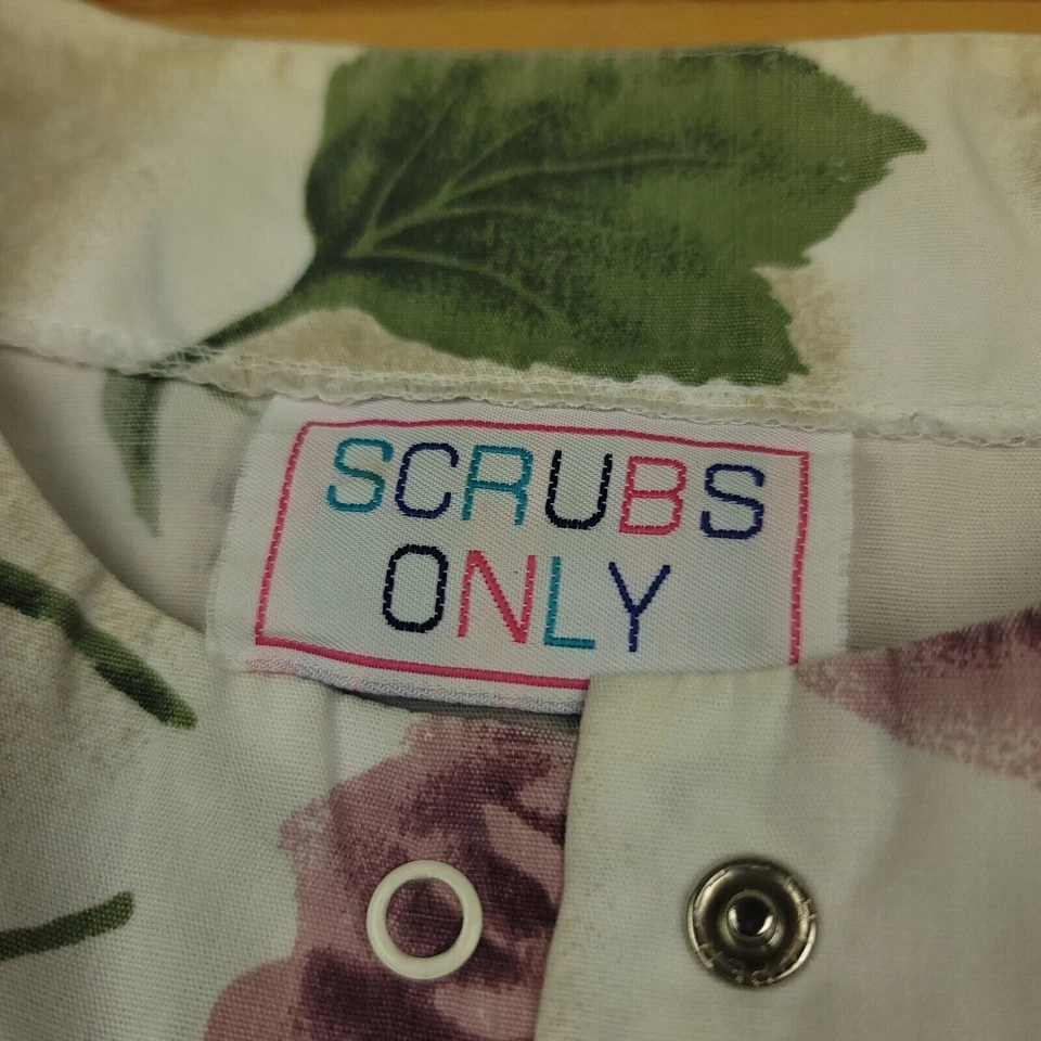 Floral Scrub Jacket Womens L Rose Scrubs Only Lab Coat Medical Dental - Image 2 of 4