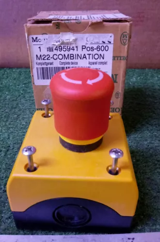 1 NEW MOELLER 495941 POS-600 M22-COMBINATION RED PUSH-BUTTON NIB***MAKE OFFER***