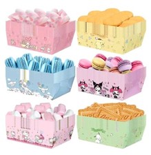 Kawaii Kitty Fournitures de fête d'anniversaire 24 plateaux de pop-corn hot-dog en carton, boîte