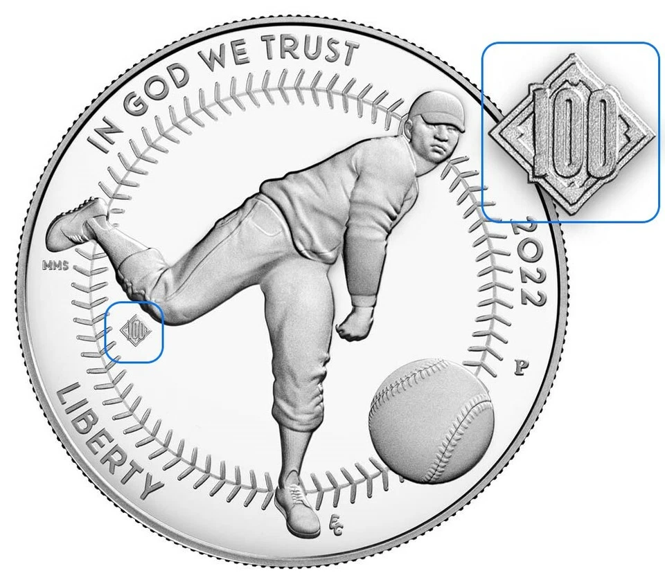 2022 p negro leagues baseball proof silver dollar 100th privy ngc pf69 uc fr - Image 4 of 4