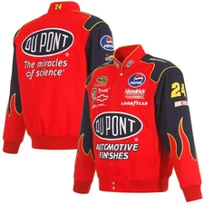 Authentic Nascar Jeff Gordon Flame Dupont Cotton Jacket JH Design  Red Navy New