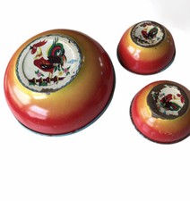 Vtg Wolverine Tin Litho Cookware Toy Childs Kitchen Set Rooster Bowl