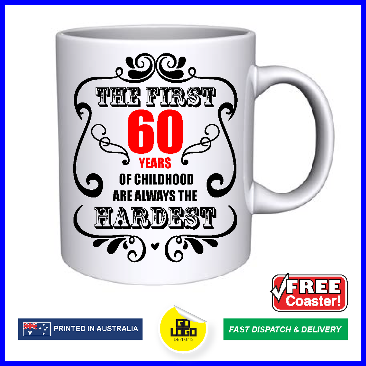 Funny Mug 60 60th Birthday Gift Present Coffee Tea Cup Mum Dad Nan