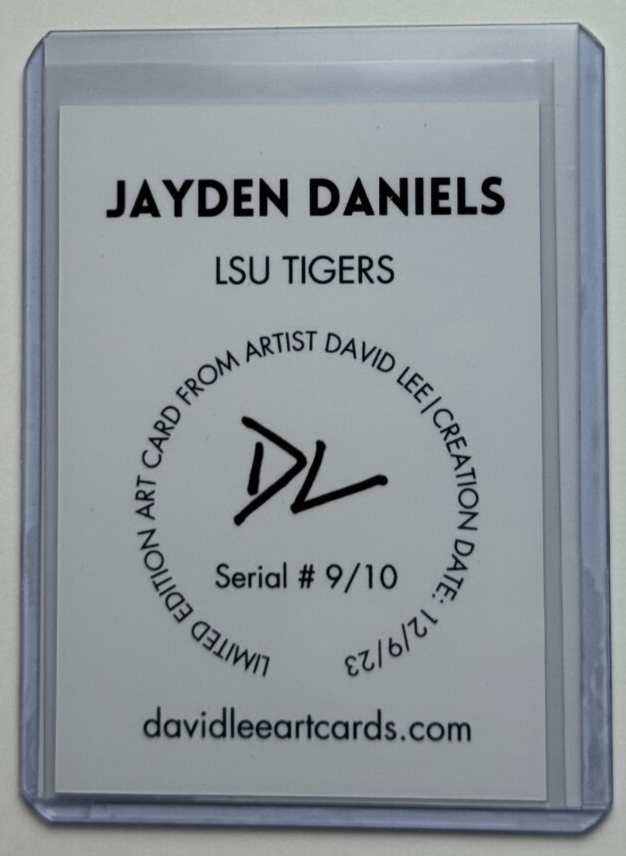 Jayden Daniels Limited Edition Artist Signed LSU Tigers Rookie