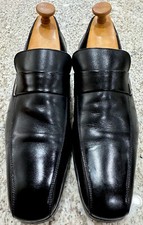 Stunning Gucci Mens Black Logo Loafers Sz 10 E Excellent!