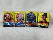1988 Topps Fright Flicks Wax Pack Set Lot of 4 Packs Predator Freddy Krueger NEW