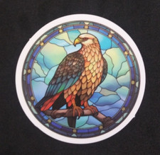 Bald Eagle Bird In Stained Glass Window Sticker 2