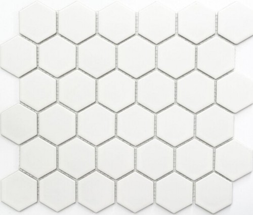 Mosaïque Boutons En Céramique Blanc Brillant - Tapis 32x30cm Pour Salle De Bain, Cuisine (Mosaik-Netzwerk)