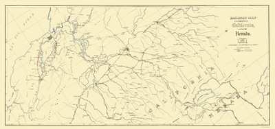 Railroad Map - California Central Nevada Railroad - Bielawski 1865 - Vintage
