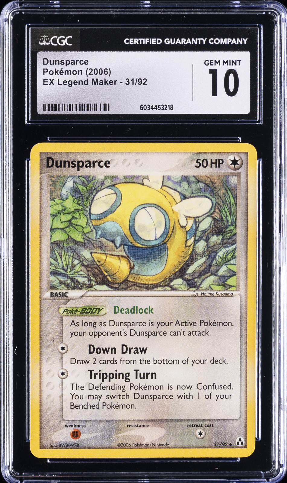 2006 POKEMON EX LEGEND MAKER #31/92 DUNSPARCE CGC 10 GEM MINT
