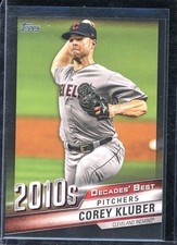 2020 Topps #DB-99 Corey Kluber Decades' Best Black (Series Two) #/299