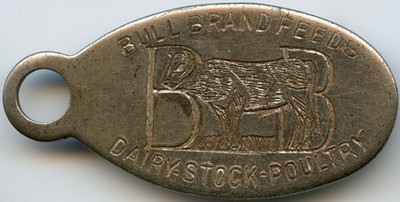 Buffalo, New York NY Maritime Milling Co. Bull Brand Feeds Dairy Stock Key Fob
