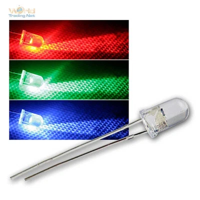 WORLD-TRADING-NET 50 LEDs 5mm wasserklar RGB langsam blinkend, blinkende LED Leuchtdioden