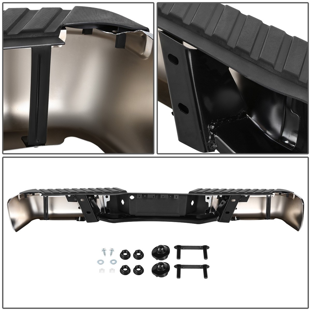 Complete Chrome Rear Step Bumper For 2009-2014 Ford F150 (Without Sensor Holes)-615676