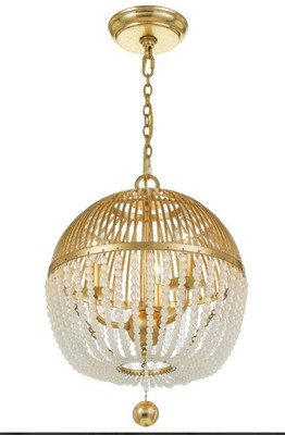 Crystorama Lighting Group DUV-623 Duval 3 Light 12''W Pendant - Gold