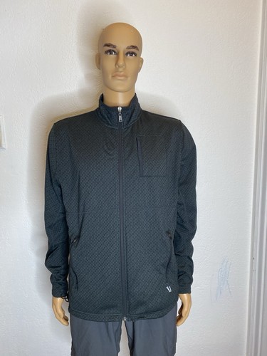 Vuori Geo Performance Jacket Men’s Size XL Gray Texture Active Gym Workout