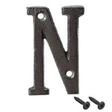 Lettre de la maison, 3 pouces en fonte lettre N pour maison hôtel boîte aux lettres panneau d'adresse