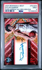 2024 BOWMAN UNIVERSITY BEST POSSESSION ARROW AUTO DYLAN HARPER 19/25 PSA 9