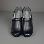 Dansko Women’s Black Leather Slip-On Clogs Round Toe Standard Width 9 — photo 2