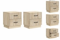 Nachttisch 2Er Set Nachtschrank Sonoma-Eiche 43X34,5X44,5 Cm Holzwerksto