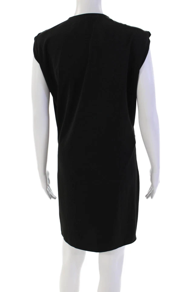 Vestido asimétrico Allsaints para mujer con cordones cuello en V sin mangas negro liso talla 4 Foto 3 de 4