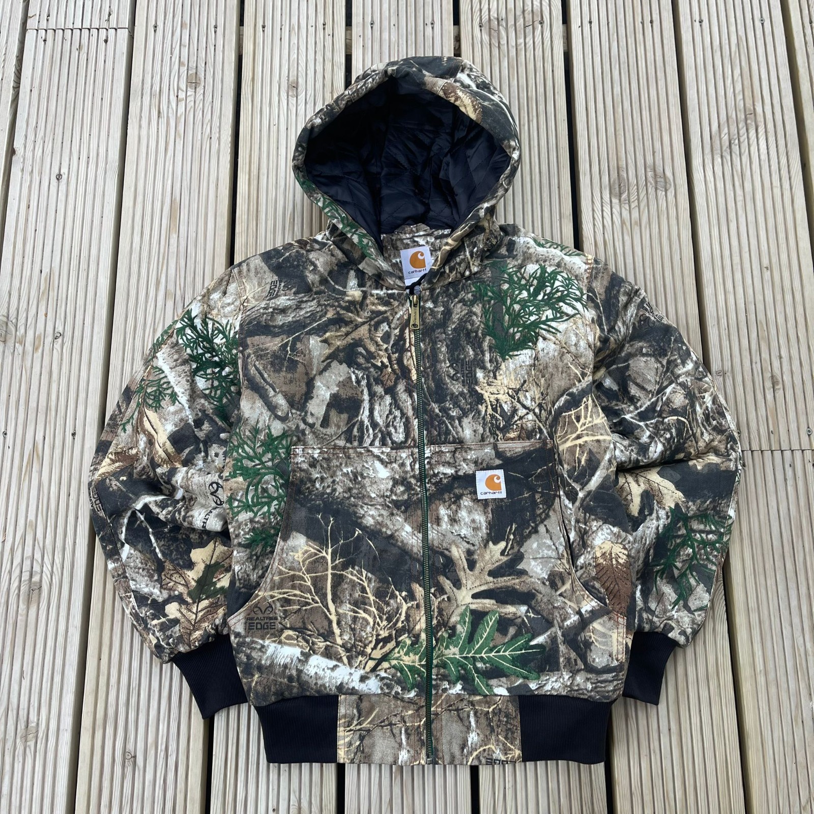 Carhartt 2000s style Detroit Rework Real Tree pattern hoodie jacket Size S