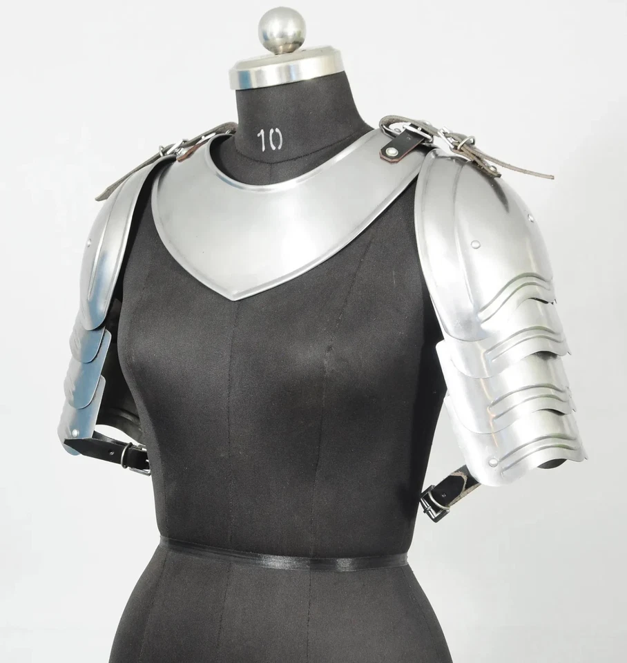 Mujer Armadura Medieval Hecha a Mano Caballeros de Acero con Protector de Cuello LARP Juegos con disfraces Foto 4 de 4
