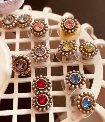 6 Pr Brighton Stud Pierced Earrings Crystal mini twinkle W/ Gift Bag 