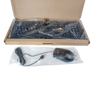 Lenovo Wired USB Keyboard Gen2 with Black Wired Mouse