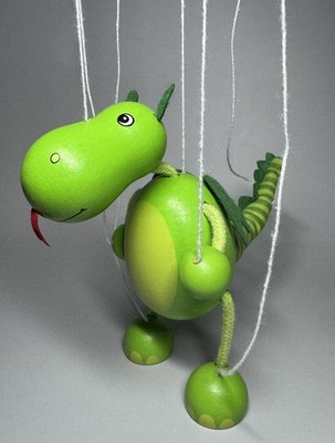 Goki - German Made Marionette String Puppet -  Dinosaur - Read