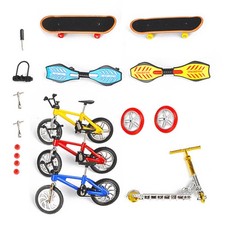 18Pcs Mini Finger Scooter Bike Fingerboard Skateboard Two Wheels Board Toys