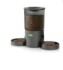 DomoMayli Automatic Cat Feeder For 2 Cats,Dual Bowl Dry Pet Food Dispenser