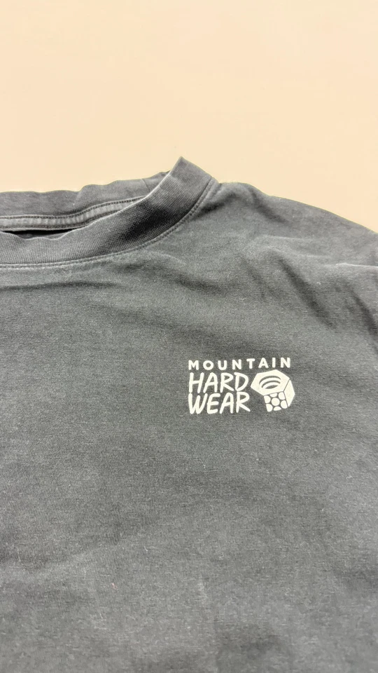 Camisa Mountain Hardwear Para Hombre Mediana Negra Manga Larga Logo Gráfico Camiseta Foto 4 de 4