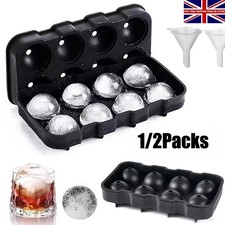 2 Pack Ice Cube Tray 8 Grids with Lid Ice Ball Maker Mold Round Easy Release
