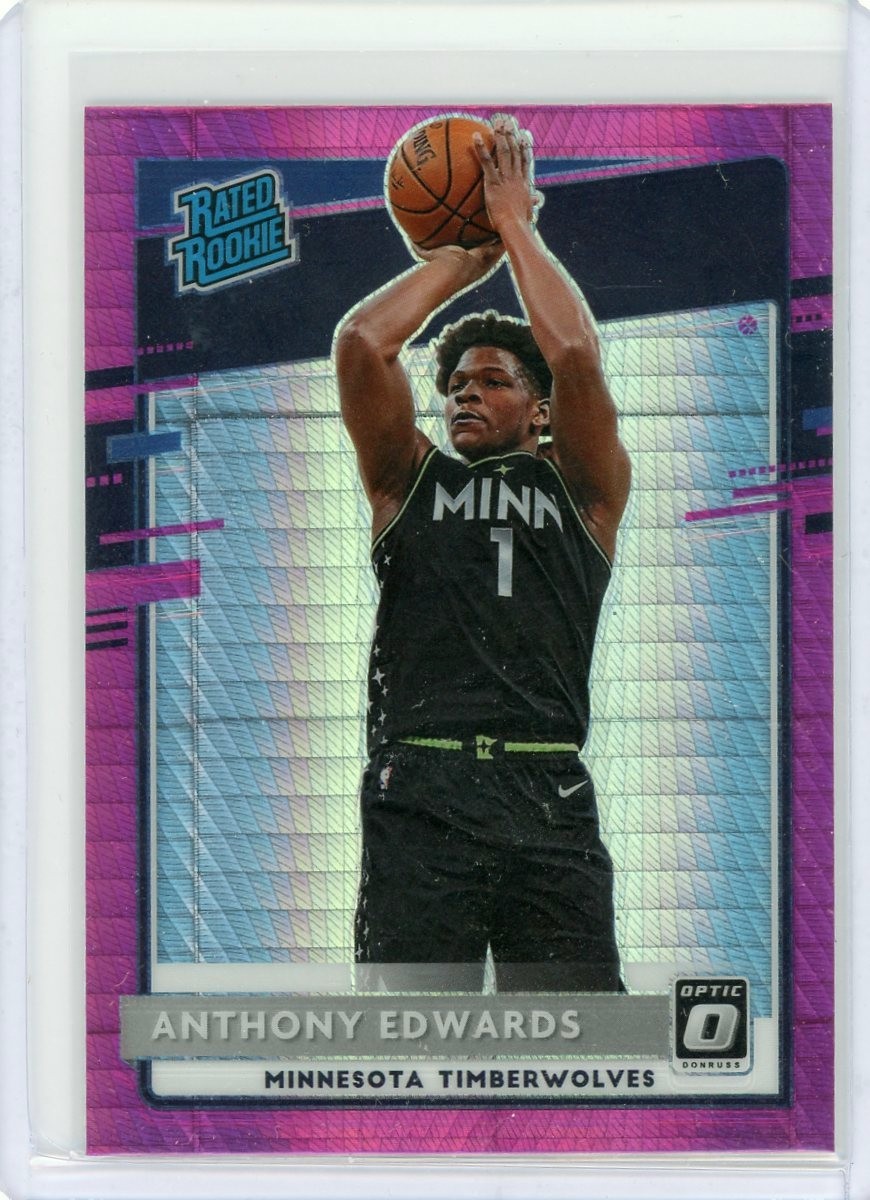 2020 Donruss Optic Anthony Edwards Hyper Pink Prizm Rated Rookie RC #151
