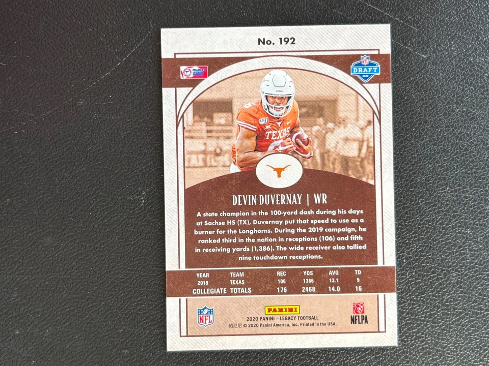 Devin Duvernay 2020 Legacy Purple Rookie RC SSP Texas Longhorns 9/10 E22 - Image 2 of 2