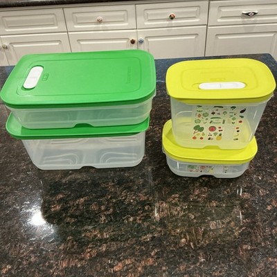 Tupperware FridgeSmart Container Set 4 Pc Produce Storage Vent System
