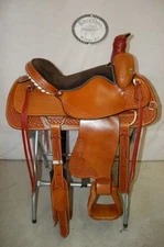 17" G.W. CRATE CUSTOM ROPING SADDLE MADE IN BRYANT ALABAMA