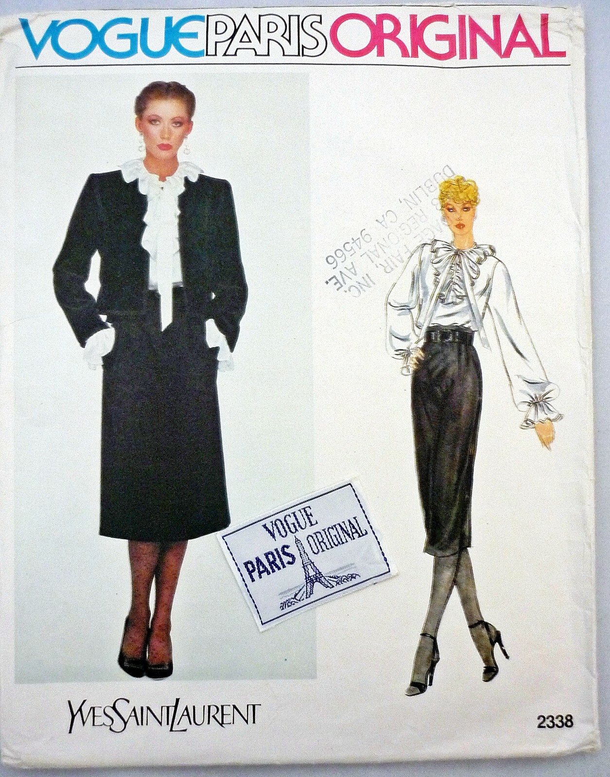 Tuta Vogue 2338 Modello Parigi Originale Yves Saint Laurent + Etichetta Vintage Non Tagliata