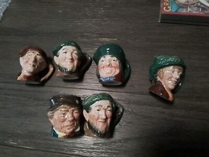 Vintage royal Doulton Toby Mugs, Small  SHOT GLASS SIZE No Issues LOT HUGE SET 6