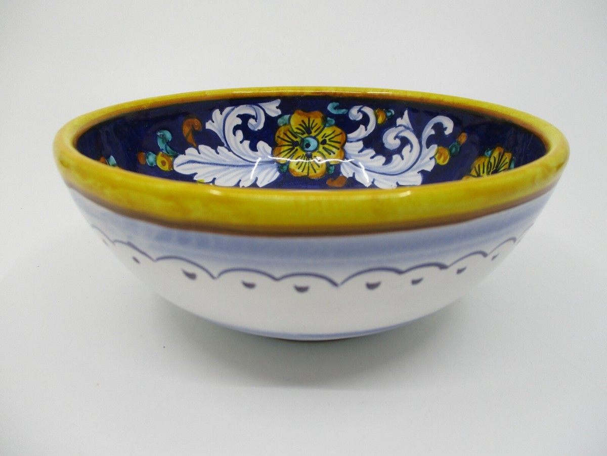 DERUTA / DIPINTO A MANO (ITALY) MICHELA(BLUE DESIGN) BOWL - 5 1/2