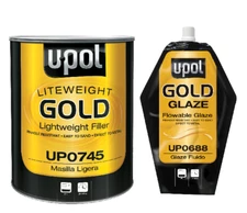 UPOL 0745 + 0688 GOLD Lightweight Body Filler + Gold Glaze Putty