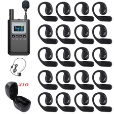 Wireless Whisper Tour Guide System 2.4G Bluetooth Headset High Definition Sound