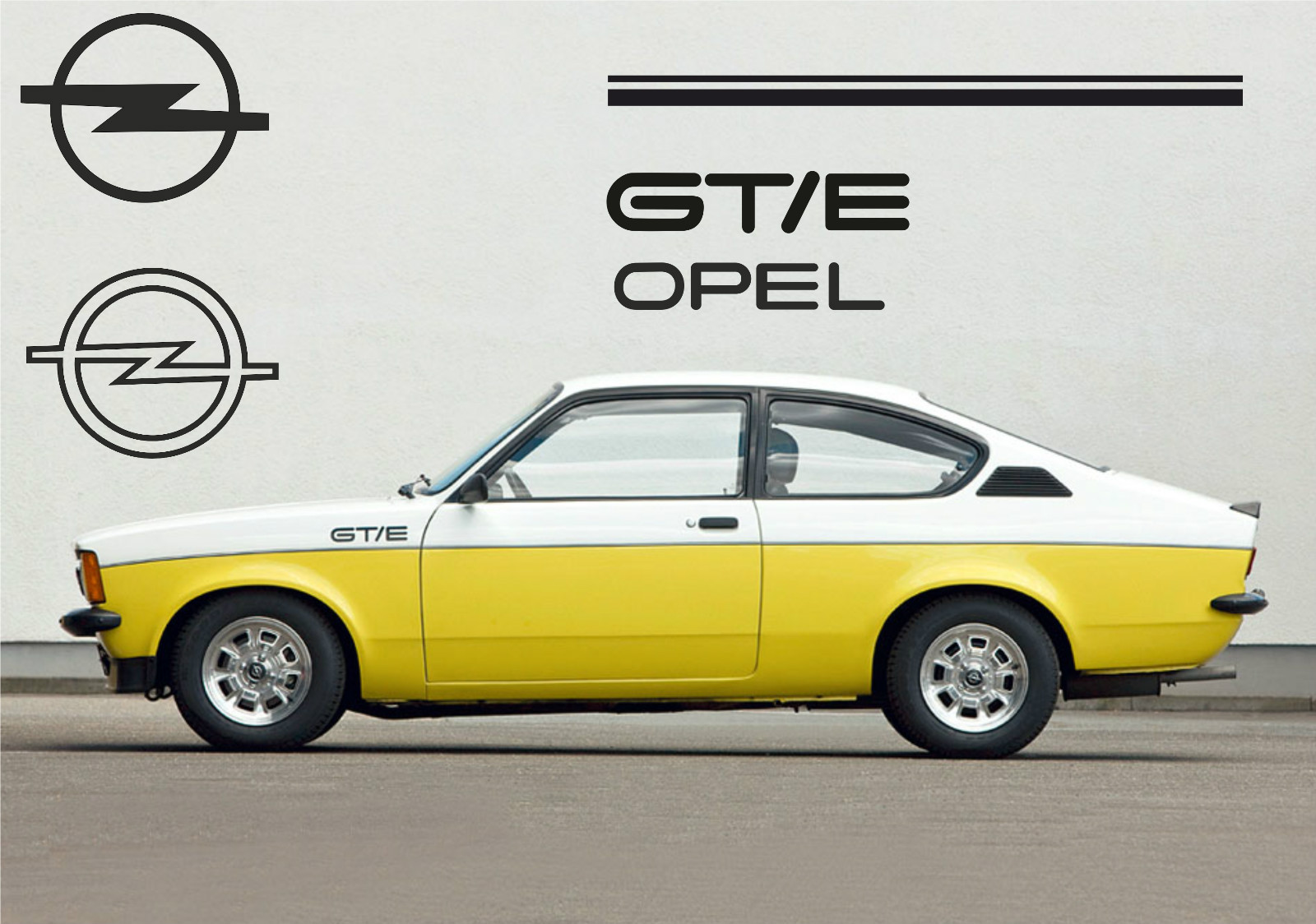 Kit d'adhésifs Opel Kadett GTE autocollants carrosserie vintage